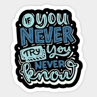If you Never Try you Never Know Sticker